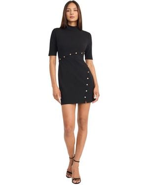 Donna Morgan Mock Neck Mini Dress - Black