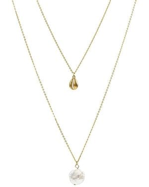Bearfruit Jewelry Shauna Cultured Pearl Pendant Layered Necklace - White
