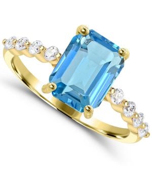 Macy's Swiss Topaz And White Topaz Ring (1-1/2 Ct. T.w. - Blue