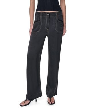 DKNY Straight-leg Top Stitch Pants - Blue