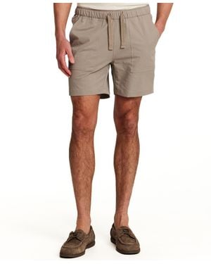 Vintage & Black Drawstring Mini Seersucker Shorts - Natural
