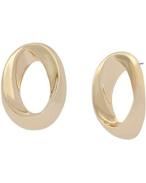 Steve Madden Oval Twist Post Earrings - Metallic