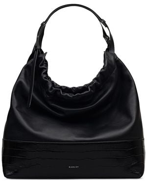 Radley The Portobello Large Leather Drawstring Shoulder Bag - Black