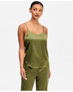 BarIII Satin Scoop-neck Cami - Green