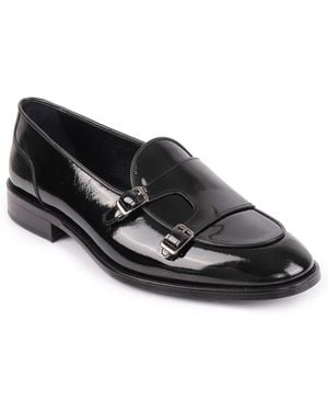 VELLAPAIS Carlton Double Monk Slip-on Loafers - Black