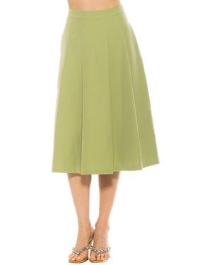 Alexia Admor Illia Pleated Midi Skirt With Waistband - Yellow