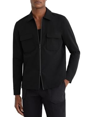 Reiss Technical Zip-through Overshirt - Black