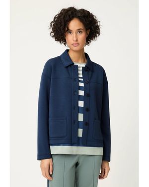 Olsen Scuba Knit Jersey Jacket - Blue