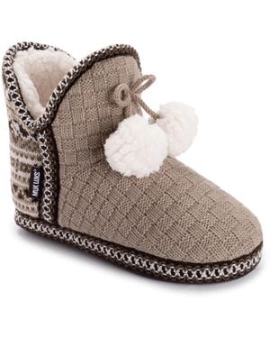 Muk Luks Amira Bootie Slippers - Gray