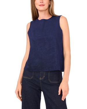 Vince Camuto Faux-suede Sleeveless Top - Blue