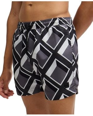 BOSS Boss By Drawstring Printed Swimsuit - Black