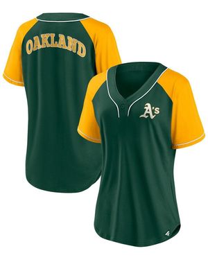Fanatics Oakland Athletics Ultimate Style Raglan V-neck T-shirt - Yellow
