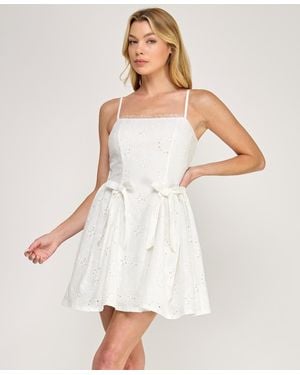 ROW A Sleeveless Fit & Flare Mini Dress - White