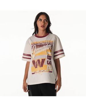 The Wild Collective Washington Commanders Vintage Drop Shoulder Oversized Boyfriend T-shirt - White