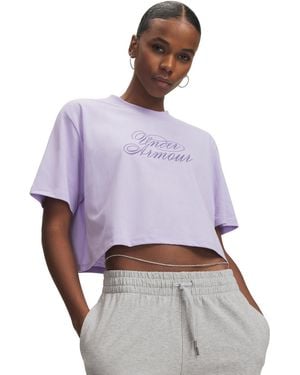 Under Armour Crew Neck Crop Top - Purple
