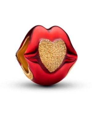 PANDORA 14k -plated Lips Of Love Heart Charm - Red