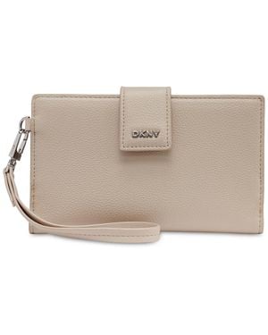 DKNY Boxed Lilah Snap Closure Flap Mini Wallet - Natural