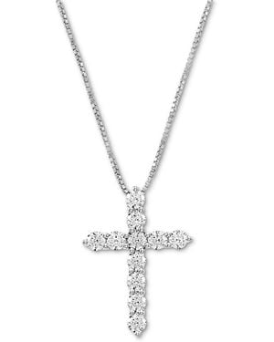 Arabella Cubic Zirconia Cross 18" Pendant Necklace - Metallic