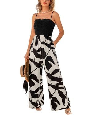 CUPSHE Influence Tropical Jumpsuit - Black
