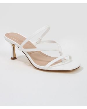 BERNESS Lili Strappy Thong Kitten Heel Sandals - White