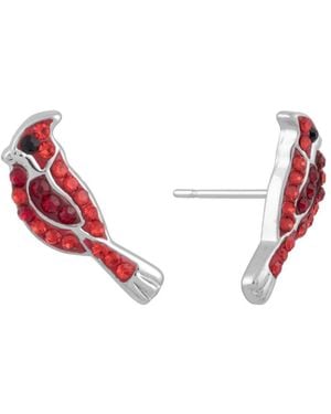 Macy's Crystal Pave Red Cardinal Stud Earrings - Pink