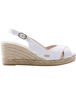 VISCATA Llansa Limited Edition Canvas Espadrille Sandal Wedges - White
