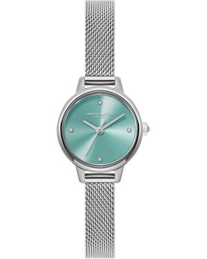 Olivia Burton Mini Classic Tone Stainless Steel Mesh Bracelet Watch - Green