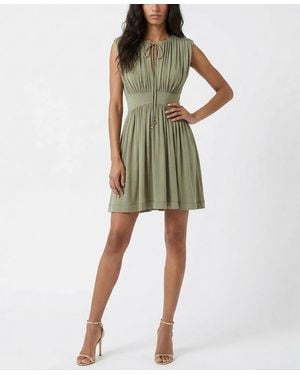 Taylor Cinched Waist Ruched Crewneck Dress - Green