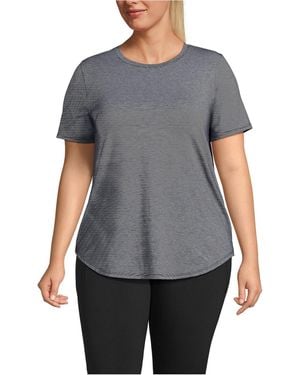 Lands' End Plus Size Short Sleeve Cooling Performance Tunic Tee - Gray