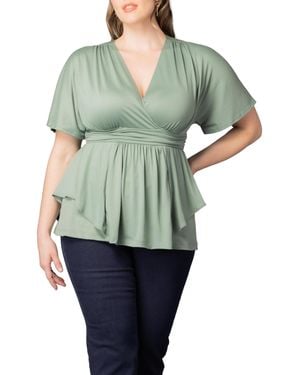 Kiyonna Plus Size Promenade Jersey Top - Purple