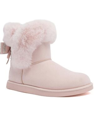Juicy Couture Kamper Bling Bow Ankle Booties - Pink