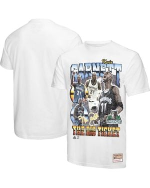 Mitchell & Ness Kevin Garnett Minnesota Timberwolves Hardwood Classics Commemorative Player Collage T-shirt - White