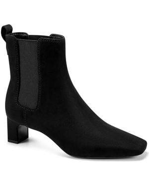 DKNY Mylie Square Toe Block Heel Chelsea Booties - Black