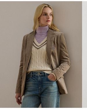 Ralph Lauren Bullion Corduroy Long Sleeve Blazer - Brown