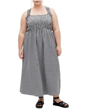 City Chic Plus Size Cute Gingham Maxi Dress - Gray