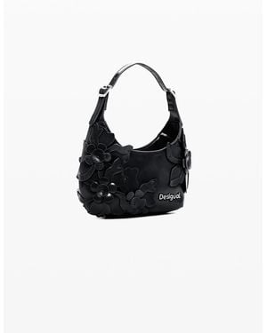 Desigual Small Floral Applique Bag - Black