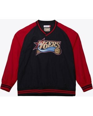 Mitchell & Ness Philadelphia 76ers Classic V-neck Pullover Jacket - Red