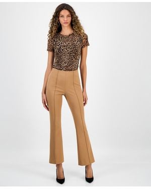 BarIII Crepe High-rise Flared-leg Pants - White