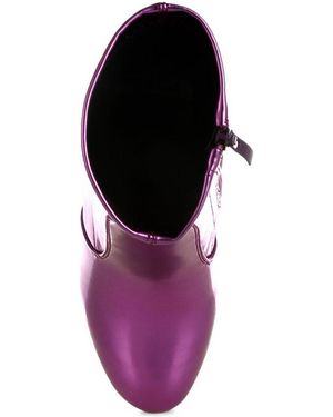 Rag & Co Tirana Metallic Pleather Sock Boots - Purple