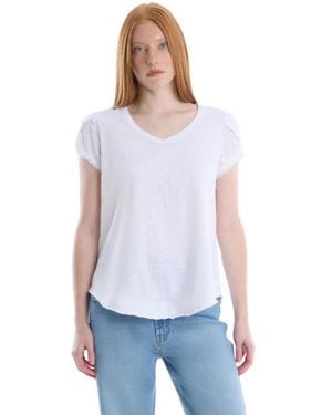 Wilt Eyelet Cap Sleeve Tee - White