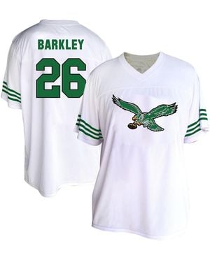 Fanatics Plus Size Philadelphia Eagles Saquon Barkley V-neck Relaxed-fit Jersey - White