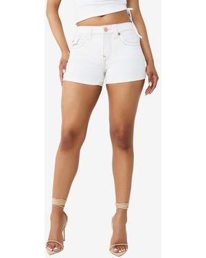 TRUE RELIGION Jennie Mid-rise Flap Shorts - White