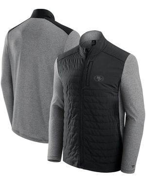 Fanatics And Black/heather Gray San Francisco 49ers Front Office Tonal Full-zip Jacket