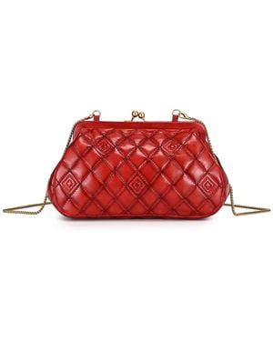 Old Trend Petunia Small Quilted Leather Crossbody Handbag - Red