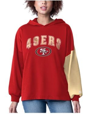 Starter San Francisco 49ers Power Move Long Sleeve Pullover Hoodie - Red