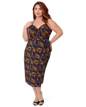 Unique Vintage Plus Size Leilani Sleeveless Sarong Dress - Red