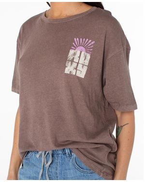 Roxy Stay Salty Crewneck T-shirt - Brown