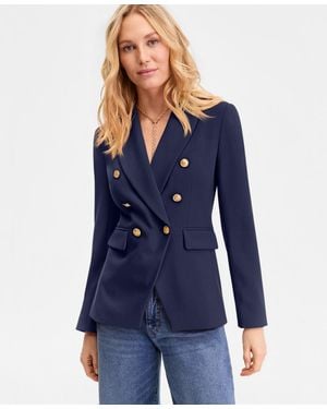 INC International Concepts Double Breasted Blazer Xs 3x Exclusively At Macys - Blue