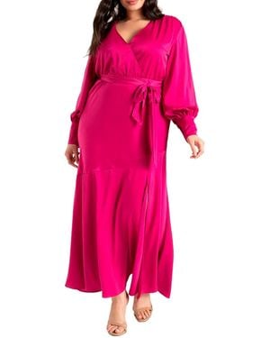 Eloquii Plus Size Satin Maxi Dress - Pink