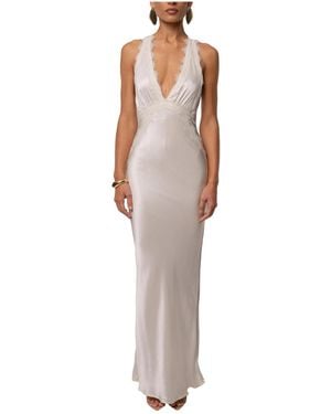 JLUXLABEL Satin Evenings Maxi Dress - White